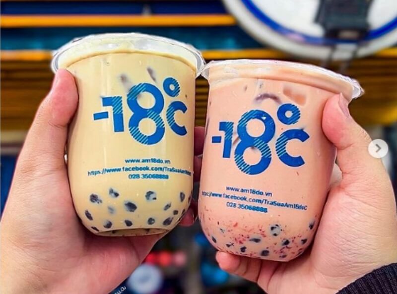 Trà sữa Âm 18 độ có nhiều loại khác nhau và rất thơm ngon Quán trà sữa Âm 18 độ có không gian rộng, sạch sẽ và thoáng mát